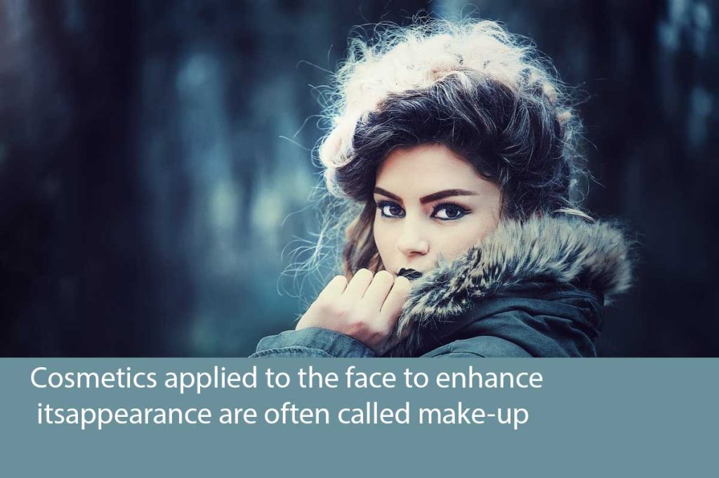 Cosmetics applied to the face to enhance itsappearance are often called make-up